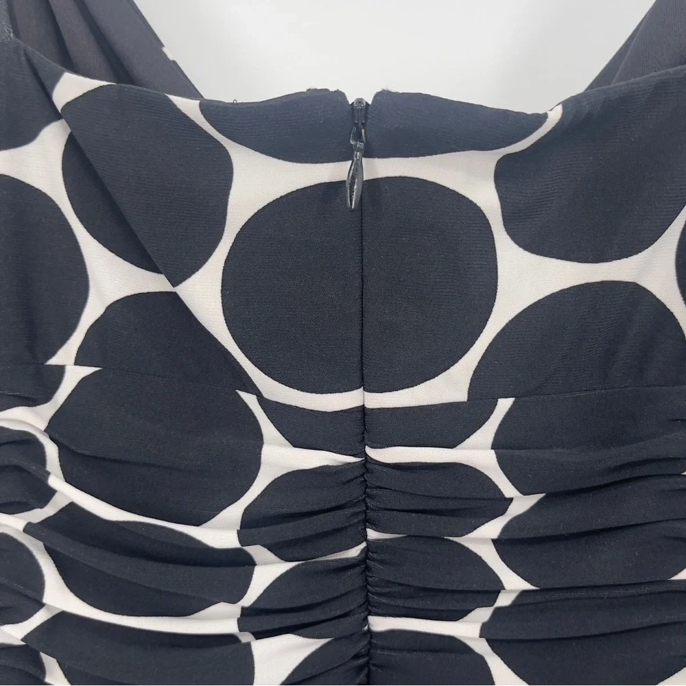 Jones Wear Black & White Polka Dot Spaghetti Strap Midi Party Dress